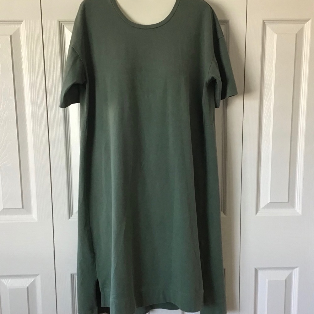 Eileen Fisher Sage Green T Shirt Hi Lo Dress Size S - Picture 5 of 6